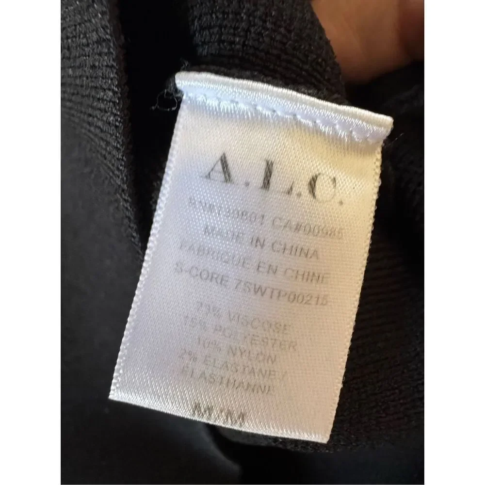 ALC‎ Square Neck Ribbed Knit Tank Top Womens Black Size M (T1)